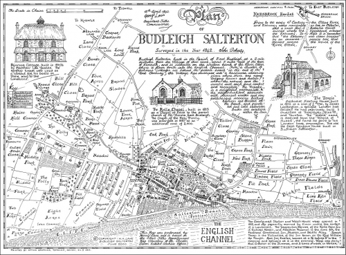 Set of three Harry Lane Budleigh Salterton Maps , 1842 to 1933 product photo